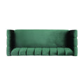 Modern Glam Velvet Sofa with Channel Stitching & Birch Wood Legs ¨C Luxury Upholstered Living Room Couch