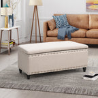 Christopher Knight Home 50" Faux Leather Tufted Storage Ottoman Bench with Hidden Storage