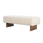 Christopher Knight Home Modern Rectangular Linen Ottoman Bench ¨C Tufted Upholstered Footstool with Wood Legs