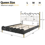 Christopher Knight Home Luxury Faux Leather Bed Frame with Curved Headboard & Solid Wood Support
