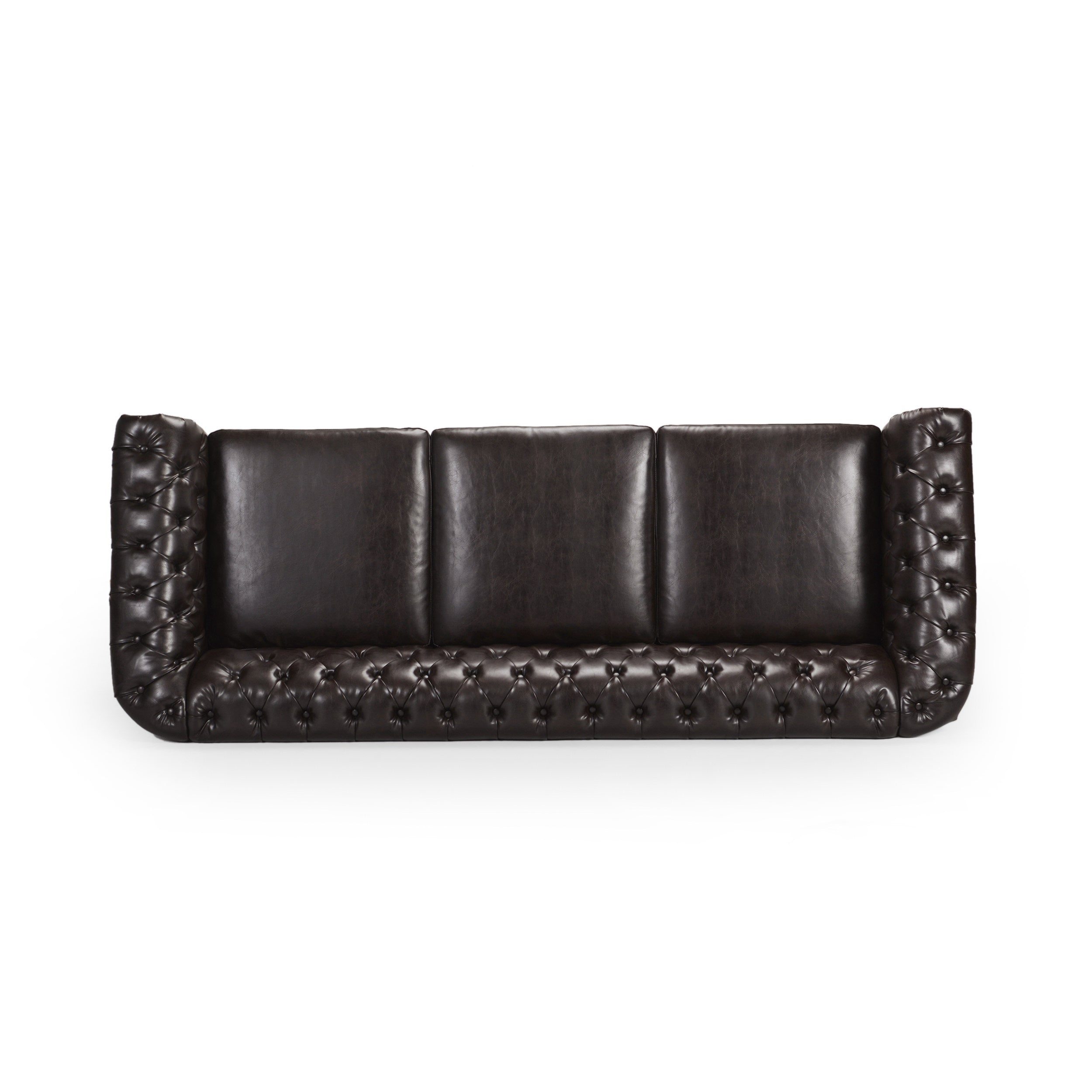 Christopher Knight Home Classic Tufted Chesterfield 3 Seater Sofa with Scrolled Arms & Nailhead Trim