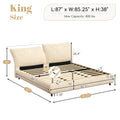 Christopher Knight Home Modern Fabric Upholstered Bed with Adjustable Cushion Headboard & Wood Slat Support