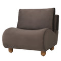 Christopher Knight Home Nephele Modern Velvet Upholstered Curved Accent Chairs with Rounded Edges and Wood Legs, Dark Brown