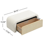 Christopher Knight Home Boucle Storage Ottoman with Solid Wood Drawer ¨C Modern Upholstered Footrest & Organizer