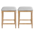 Christopher Knight Home Amelia Rustic Acacia Wood Backless Counter Stools with Upholstered Seat, Natural, Set of 2