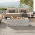 GDFStudio Emily 41.9" Outdoor Rectangular Propane Fire Pit with Stainless Steel Burner, Beige