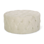 Christopher Knight Home 40" Tufted Velvet Square Ottoman – Oversized Modern Glam Cocktail Coffee Table Bench