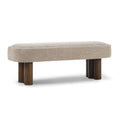 Christopher Knight Home Sarah Modern Rubberwood Upholstered Dining Bench, Khaki