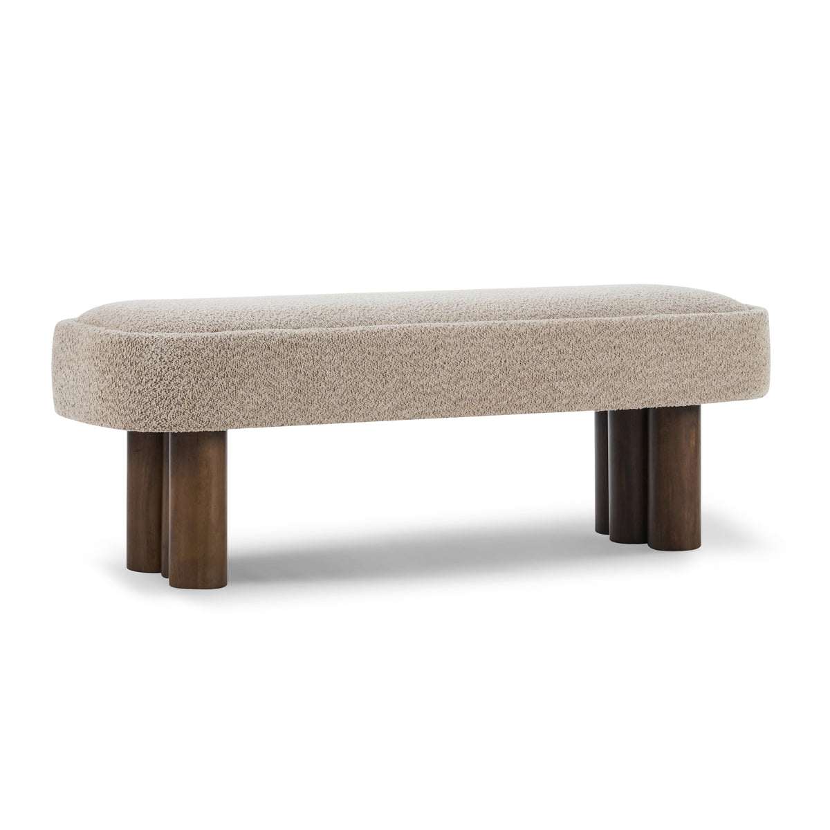 Christopher Knight Home Sarah Modern Rubberwood Upholstered Dining Bench, Khaki