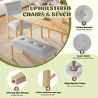 GDF Studio Tufted Upholstered Bench, Fabric End of Bed Bench for Bedroom, Dining & Entryway