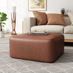 Christopher Knight Home Modern Faux Leather Sectional Ottoman ¨C Modular Square Living Room Footrest