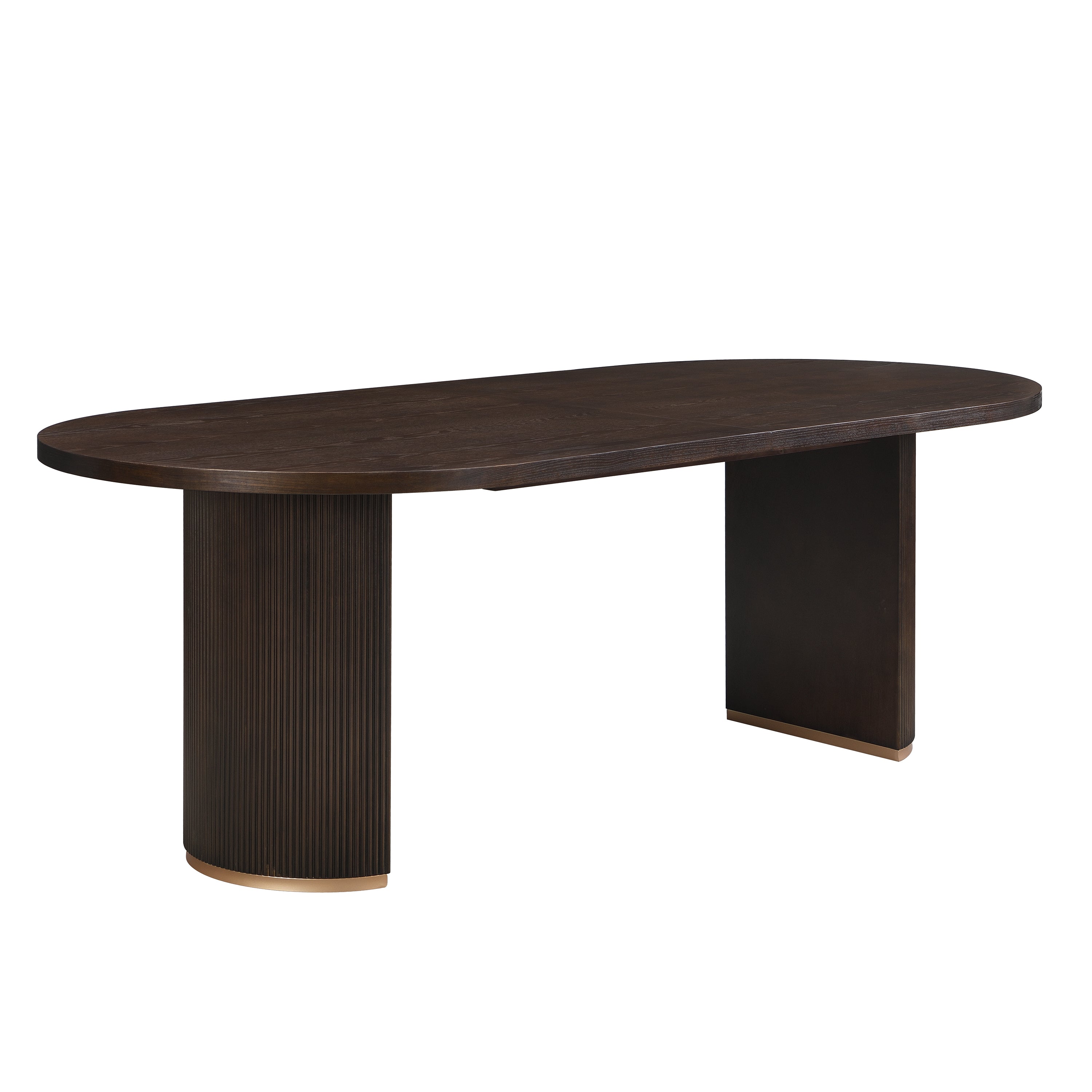 Christopher Knight Home Yuval 88" Modern Minimalist Oval 6 Seater Dining Table with Double Pedestal Base, Espresso