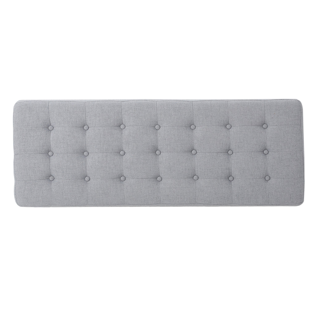 Christopher Knight Home Mid-Century Modern Tufted Upholstered Bench with Birch Wood Legs