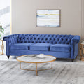 Chesterfield-Style Sofa with Deep Button Tufting & Nailhead Trim – Classic Upholstered Living Room Couch