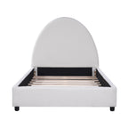 Christopher Knight Home Modern Boucle Upholstered Platform Bed with Thick Half-Round Headboard