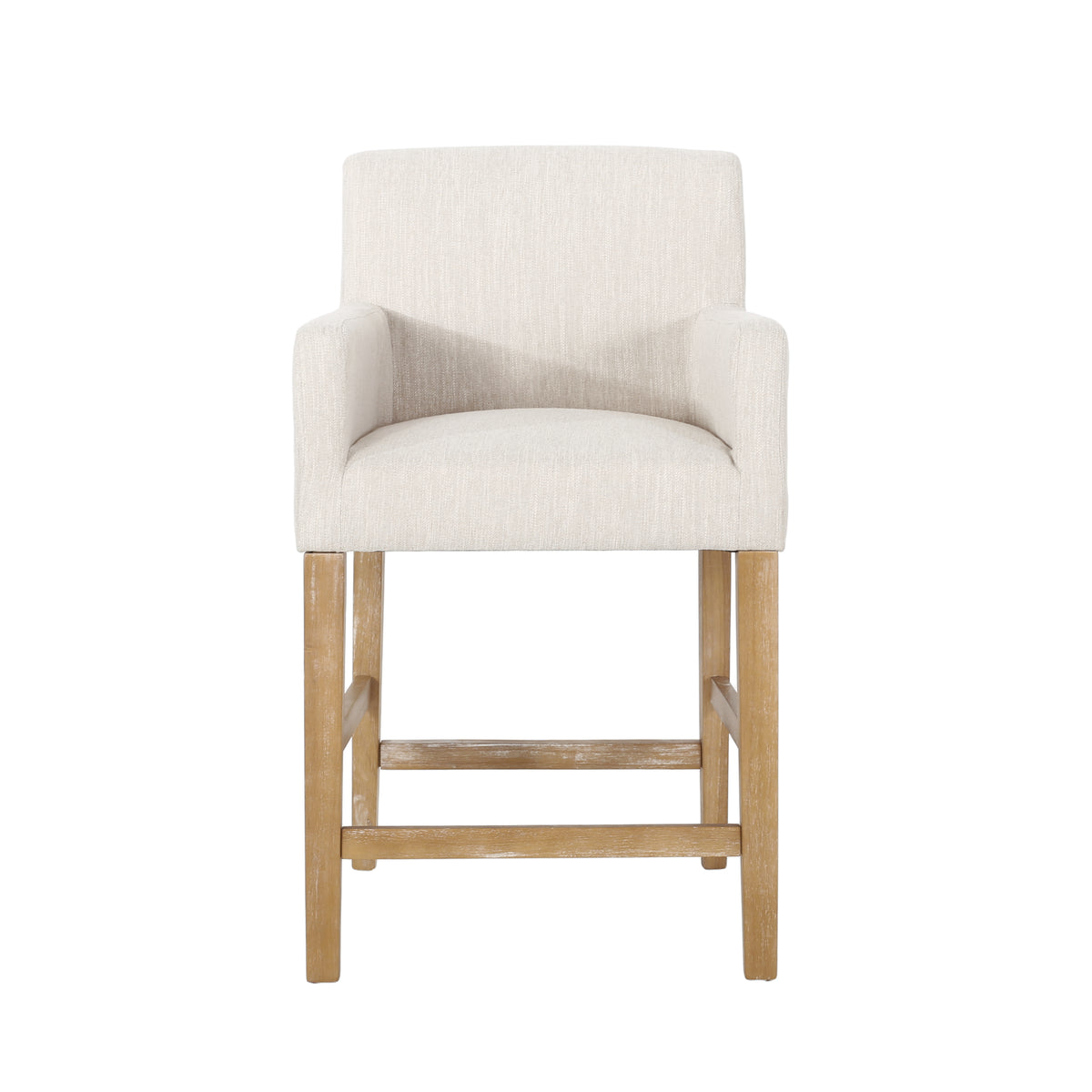 Christopher Knight Home Chaparral Contemporary Upholstered Wood 26 inch Counter Stool, Beige/Weathered Brown