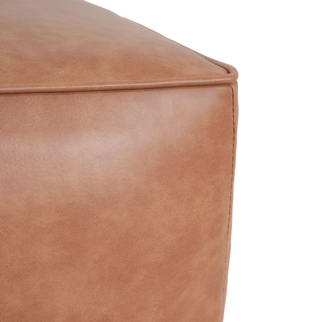 Christopher Knight Home Modern Faux Leather Sectional Ottoman – Modular Square Living Room Footrest