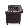 Christopher Knight Home Classic Tufted Chesterfield 3 Seater Sofa with Scrolled Arms & Nailhead Trim