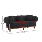 Christopher Knight Home 82" Modern Curved Living Room Sofa with Deep Seat & Solid Wood Frame