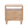 Christopher Knight Home Ramona Modern Nightstand with 2 Drawers and Open Shelf, Natural