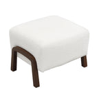 Boucle Storage Ottoman with Solid Wood Legs ¨C Modern Upholstered Footrest & Accent Bench