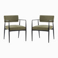 Christopher Knight Home Behrens Mid-Century Modern Upholstered Dining Chairs (Set of 2), Olive Green
