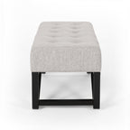 Christopher Knight Home Modern Upholstered Ottoman Bench with Tufted Waffle Stitch & Bentwood Base