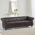 Christopher Knight Home Classic Tufted Chesterfield 3 Seater Sofa with Scrolled Arms & Nailhead Trim