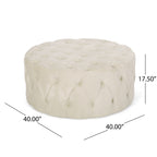 Christopher Knight Home 40" Tufted Velvet Square Ottoman – Oversized Modern Glam Cocktail Coffee Table Bench