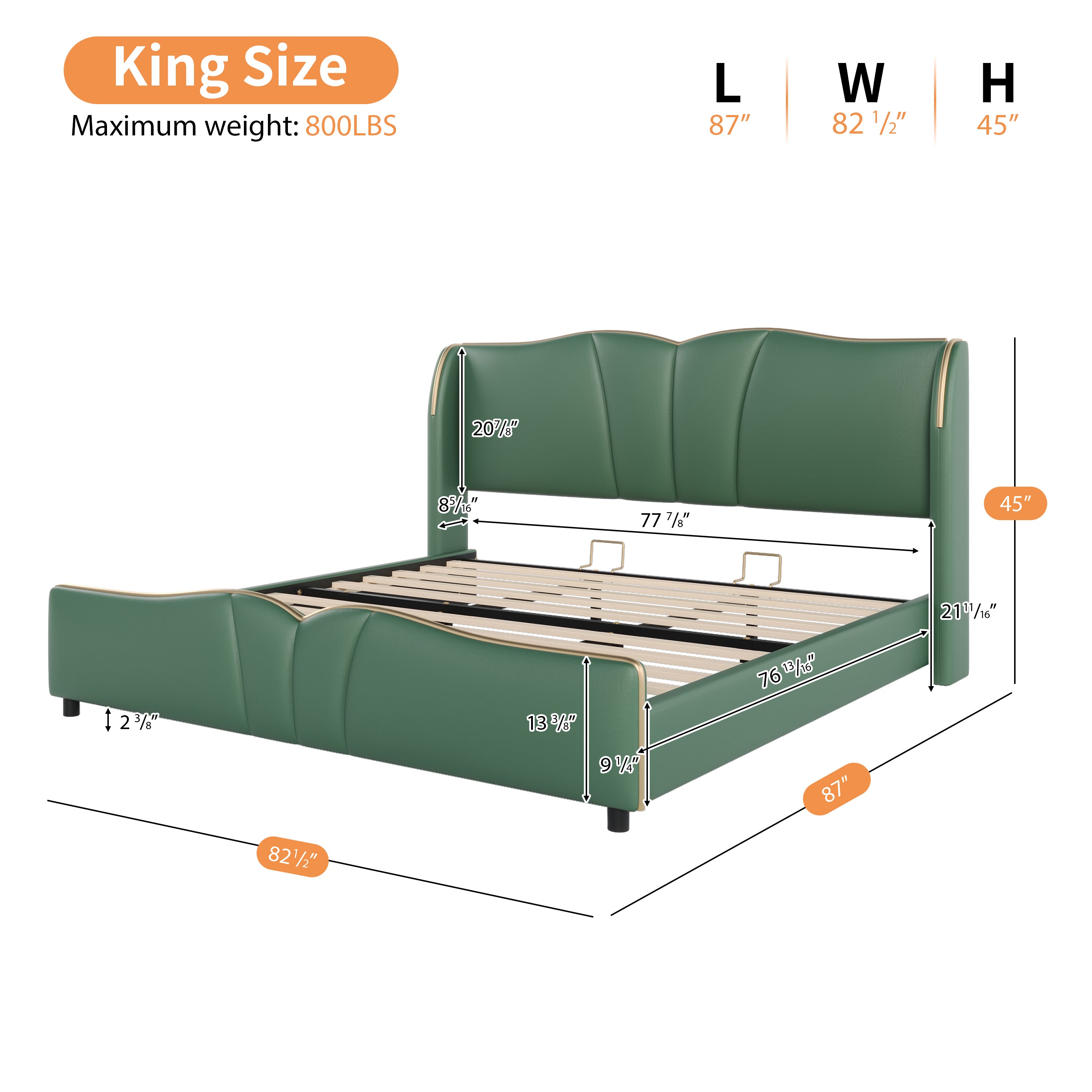 Christopher Knight Home Modern PU Leather Platform Bed with Wave Headboard & Wingback Design