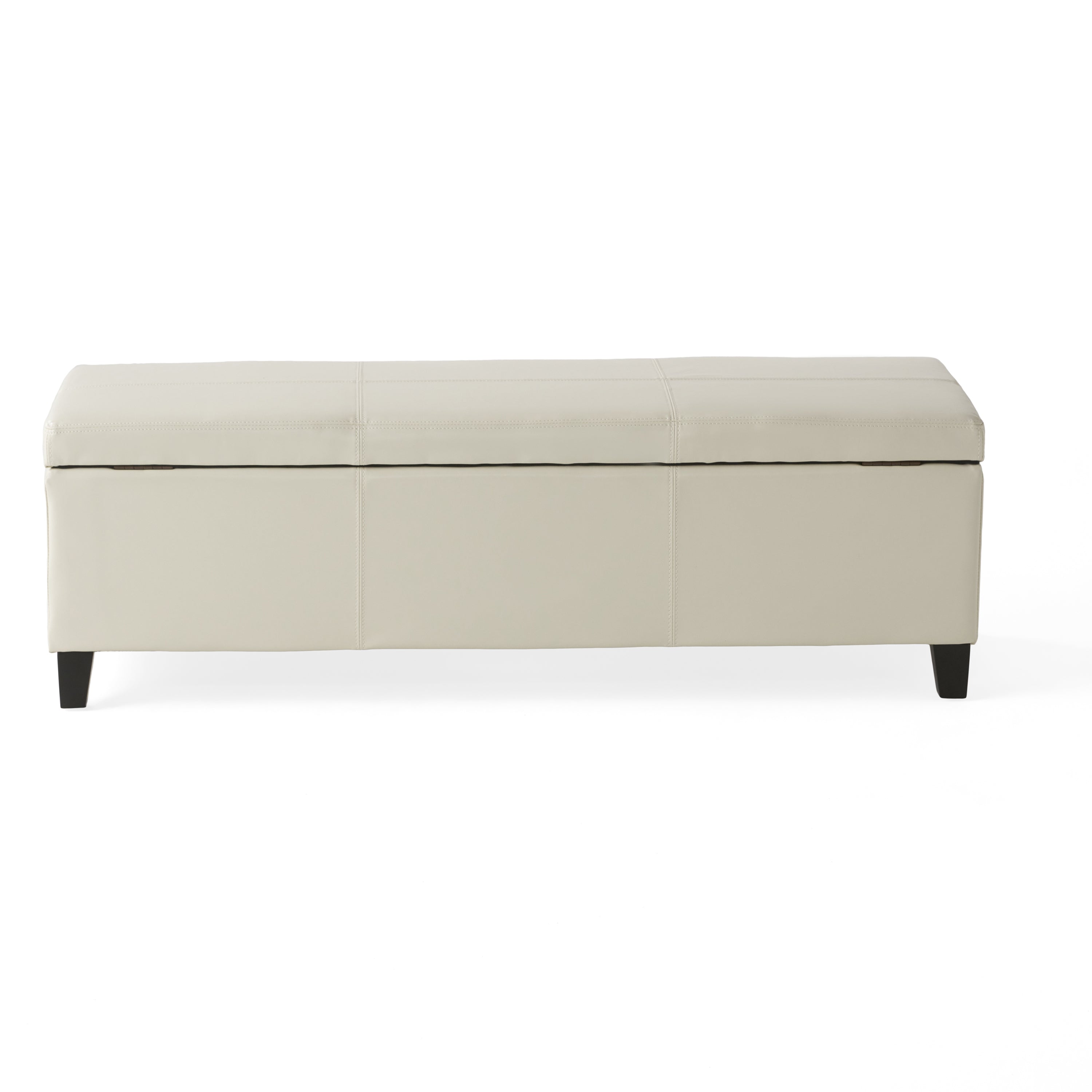 Christopher Knight Home 50" Faux Leather Tufted Storage Ottoman Bench with Hidden Storage