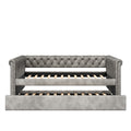 Christopher Knight Home Upholstered Velvet Daybed with Pull-Out Trundle & Tufted Backrest
