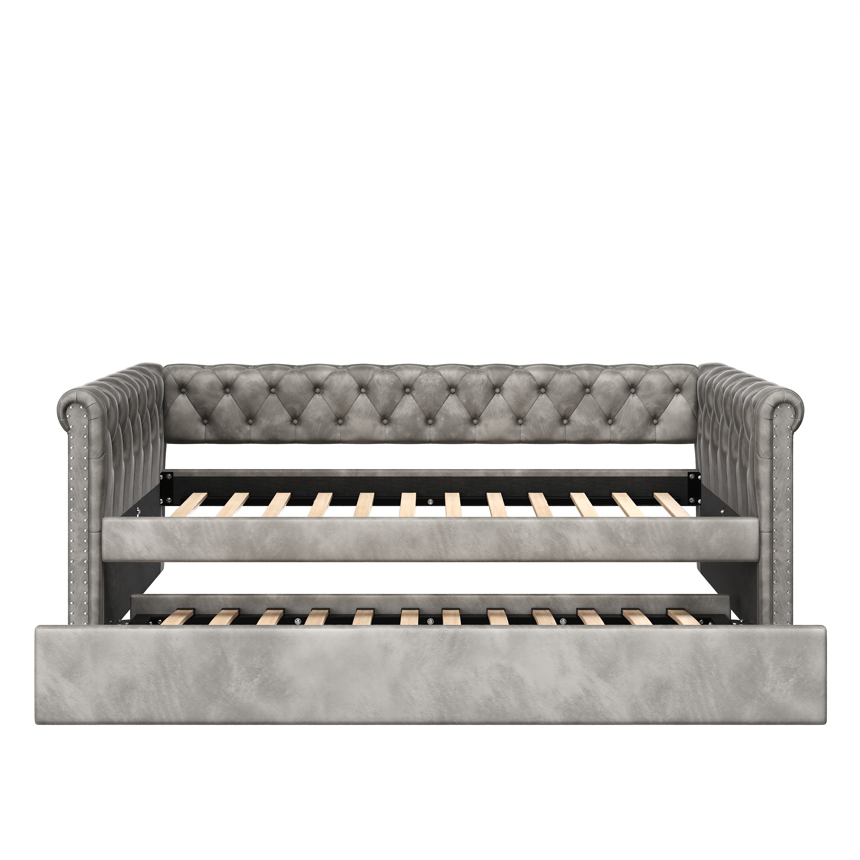 Christopher Knight Home Upholstered Velvet Daybed with Pull-Out Trundle & Tufted Backrest