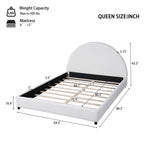 Christopher Knight Home Modern Boucle Upholstered Platform Bed with Thick Half-Round Headboard