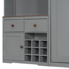 Queen Size Murphy Bed with Storage, Wine Rack & LED Lights – Space-Saving Wall Bed with Cabinets & Shelves for Modern Apartments