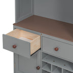 Queen Size Murphy Bed with Storage, Wine Rack & LED Lights – Space-Saving Wall Bed with Cabinets & Shelves for Modern Apartments