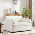 GDFStudio Oliver Modern Oversized Chenille Accent Chair with Extra-Wide Deep Seat and Pillows, Cream