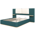 Christopher Knight Home Upholstered Storage Platform Bed with PU Headboard Cushion & Built-In Side Shelves