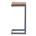 Christopher Knight Home Cassie Indoor Fir Wood and Iron C Shaped Side Table, Antique Natural/Black with Blue