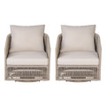 Christopher Knight Home Alcyone Patio Bohemian 360? Swivel Rope Chair with Water-Resistant Cushions (Set of 2), Sand