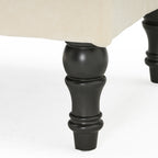 Christopher Knight Home Rectangular Tufted Pillow-Top Ottoman with Birchwood Frame & Turned Legs