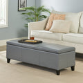 Christopher Knight Home 50" Faux Leather Tufted Storage Ottoman Bench with Hidden Storage