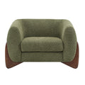 Christopher Knight Home Raymond Birch Wood Boucle Upholstered Club Chair, Olive Green