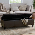 Christopher Knight Home 50" Faux Leather Tufted Storage Ottoman Bench with Hidden Storage