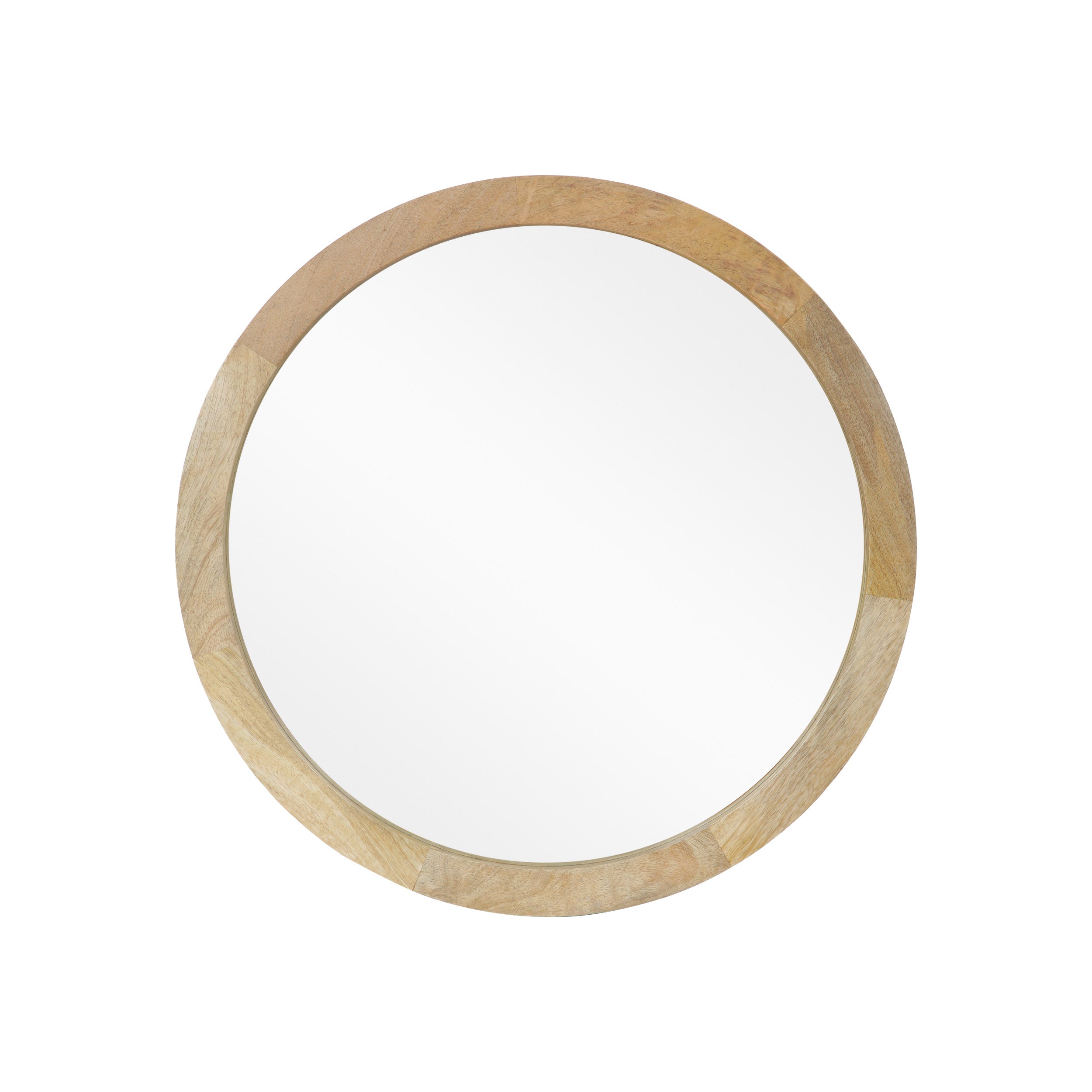 Christopher Knight Home Cheval Modern Handcrafted Mango Wood Round Wall Mirror, Brown