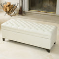 Christopher Knight Home Storage Ottoman – Button-Tufted Seat, Hidden Storage & Solid Wood Legs
