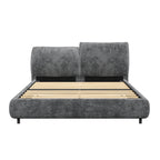 Christopher Knight Home Modern Fabric Upholstered Bed with Adjustable Cushion Headboard & Wood Slat Support