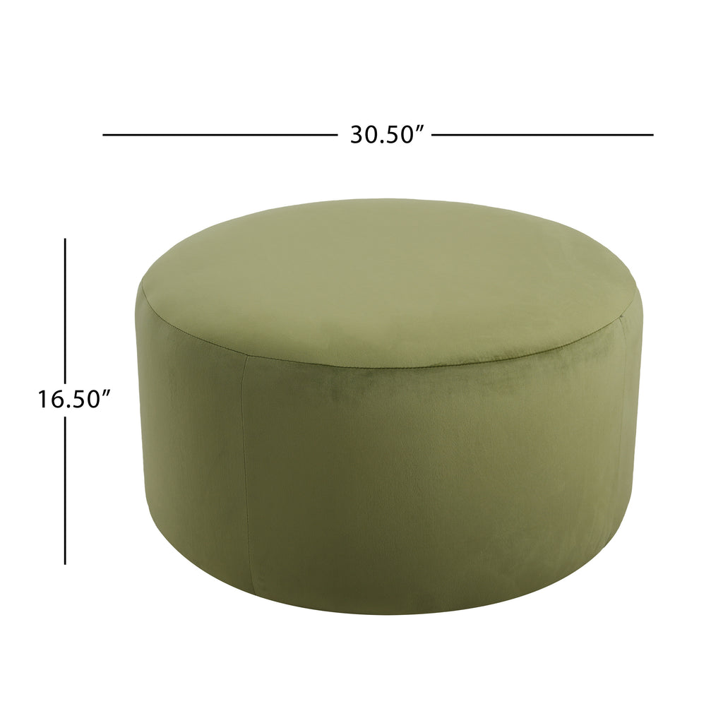 Christopher Knight Home Modern Round Velvet Ottoman – Living Room Footrest & Side Table