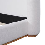 Christopher Knight Home Modern Boucle Upholstered Platform Bed with Solid Wood Base & Wingback Headboard