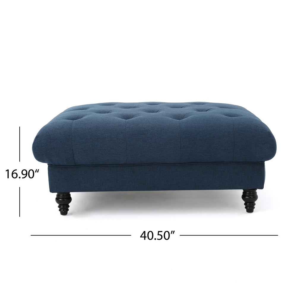 Tufted Oversized Ottoman – Large Square Footrest with Cushioned Top for Living Room & Bedroom